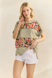 Seeing Double Floral Top: Light Olive