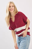 Varsity Sweater Top: Orange/White