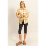 The Golden Girl Plaid Shacket: Yellow Mix