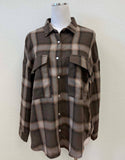 Flannel Embrace Top: Brown Mix