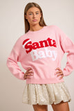 Santa Baby Knit Sweater: Light Pink