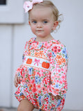 Pumpkins & Petals Romper: Pink Multi