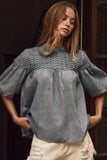 Gather Together Top PLUS: Charcoal