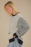 Loom and Lined Pullover: Black/Cream