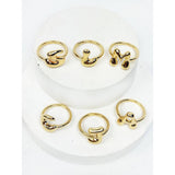 Personalized Initial Alphabet Gold Ring: GOLD
