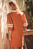 Autumn Aura Dress: Rust Brown