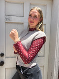 Hail Mary Mesh Top: Maroon