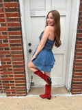 Reviving Treaty Oak Romper: Denim