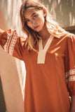 Autumn Aura Dress PLUS: Rust Brown