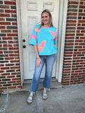 Fantasy Flutter Top: Blue