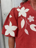 Harvest Bloom Blouse: Burnt Orange