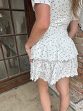 Polka Dot Party Dress: White