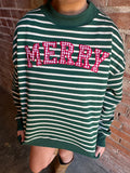 Merry Little Holiday Pullover: Hunter Green