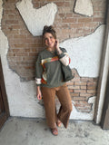 Patchwork Season Top: Olive Mix