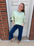 Seaside Stripe Tee: Mint/Blue