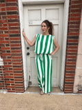 Boardwalk Breeze Top: Green/ White