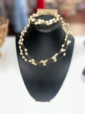 Floating Pearl Necklace: Gold