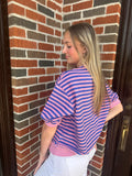 Perfectly Striped Top: Pink/ Royal