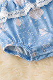 Seaside Babe Bubble Romper: Blue