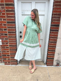 Sail Away Together Dress: Sage Combo
