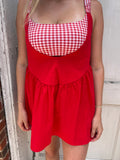 Picnic In The Park Dress: Red Gingham