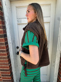 Sassy Sherpa Vest: Brown
