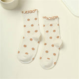 Polka Dot Crew Socks: Black