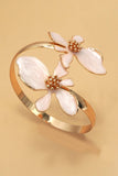 Floral Fusion Cuff Bracelet: Gold