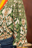 Sunset Bazaar Top: Green Mix