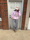 Checkered Loose Pants: Black/White