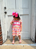 Miss Autumn Smocked Girls Dress: Pink