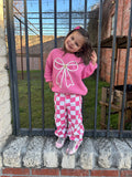 Glamorous Groove Checkered Pants KIDS: Pink