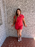 Laguna Half-Zip Ace Set: Blushed Brick