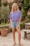 Perfectly Striped Top: Pink/ Royal