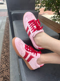 Heads Up Sneakers: Pink Red Combo
