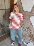 Sailor Stripes Red/Blue/White Crew Neck Tee