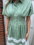 Sail Away Together Dress: Sage Combo