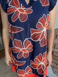 Spring Lillies Dress: Navy