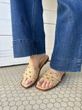 Come Aboard Sandals: Raffia With Pearls