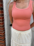 Essential Ribbed Tank: Terracotta