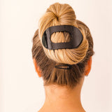 Jet Black Round Hair Clip: Large