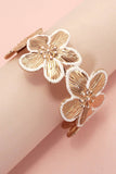 Statement Floral Cuff Bracelet: Gold