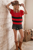 Varsity Sweater Top: Orange/White