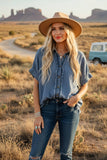 Fringe Benefits Chambray Top: Denim