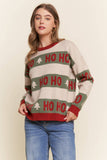 HoHoHo Sweater: Olive/Red