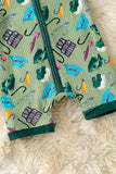 Gone Fishing Romper: Green Mix