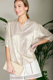 Mindful Metallic Top: Champagne