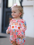 Pumpkins & Petals Romper: Pink Multi