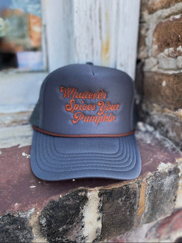 Whatever Spices Your Pumpkin Trucker Hat: Slate