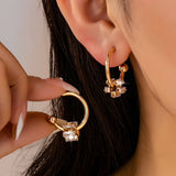 Crystal Climber Earrings: Gold